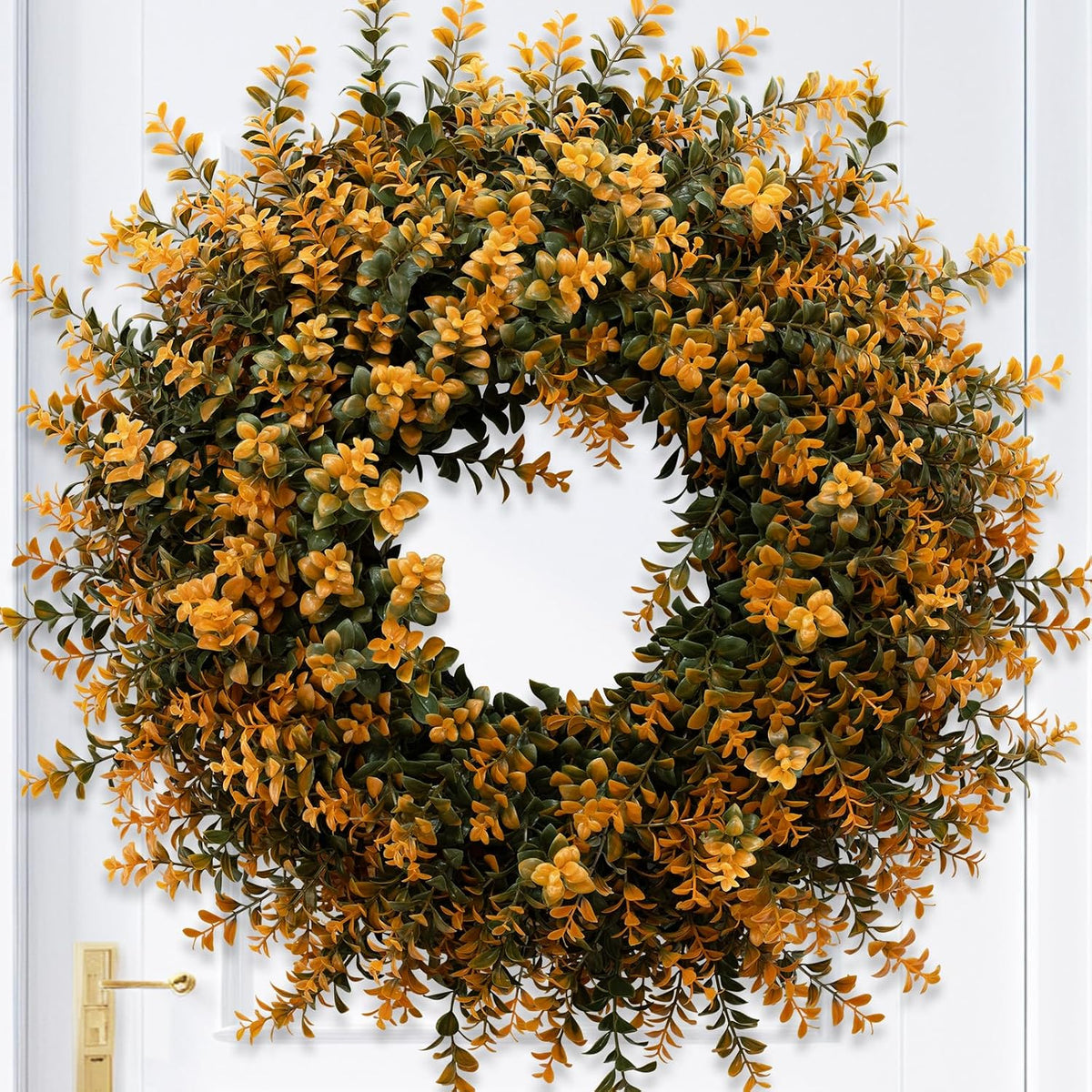 26 Inch Fall Wreaths for Front Door Outdoor Boxwoods Wreath