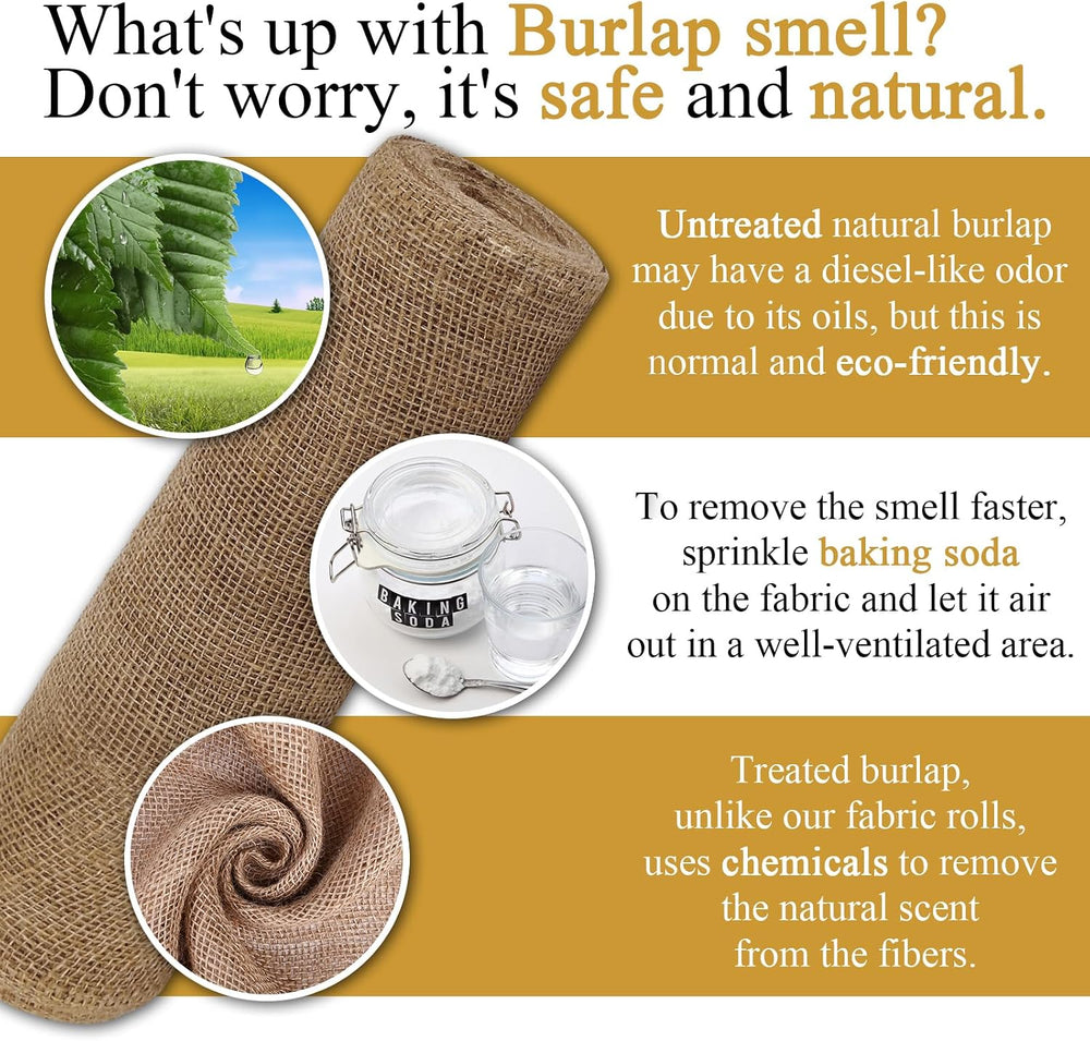 40" x50 Feet Burlap Fabric Natural Burlap Roll Multipurpose Burlap Tree ...