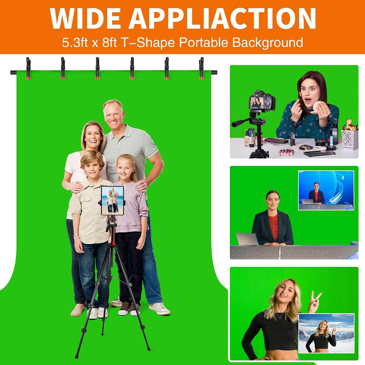 forlogic portable t-shape backdrop stand support kit 8x7.2ft, view 10