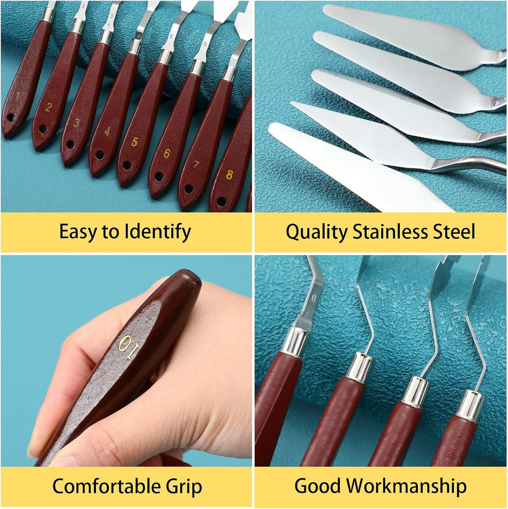 Lasnten 27 Pcs Palette Knife Set Stainless Steel Painting Knife Set