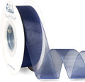 Ribbli Navy Organza Ribbon,1 Inches x Continuous 50 Yard,Navy Sheer Ribbon for Gift Wrapping,Cookie Wrapping,Wedding Decoration,All Crafting and Sewing