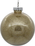 Vickerman 3" Clear Ball Christmas Ornament with Oat Glitter Interior.