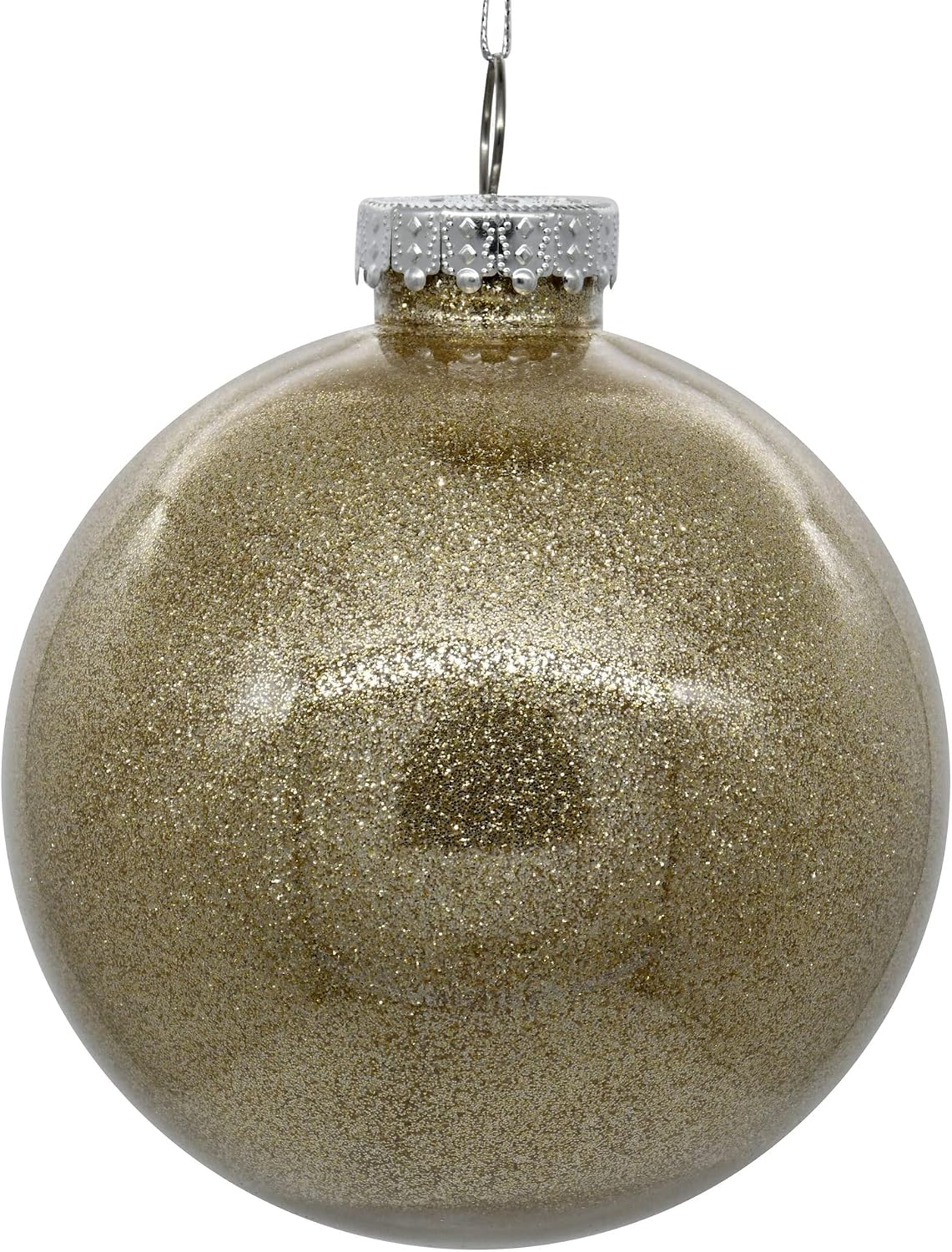 Vickerman 3" Clear Ball Christmas Ornament with Oat Glitter Interior.