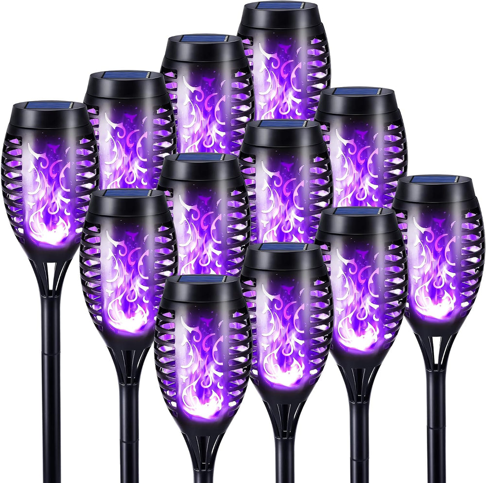 Toodour Solar Torch Flame Lights, 12 Pack Solar Halloween Lights Outdoor