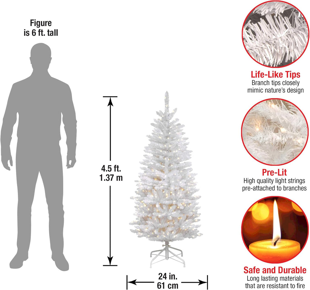 national tree company 4.5ft pre-lit kingswood fir slim, close-up detail