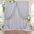 10 ft x 10 ft Wrinkle Free Silver Backdrop Curtain for Parties, Polyester Silver Grey Backdrop Drapes 2 Panels 5x10ft for Baby Shower Photoshoot Engagement Wedding Birthday Photography Background