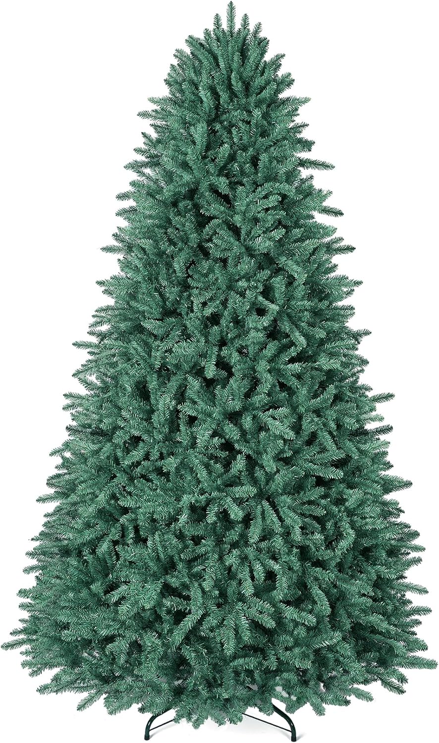 OasisCraft 7.5ft Blue Spruce Artificial Christmas Tree, Premium Hinged with S...