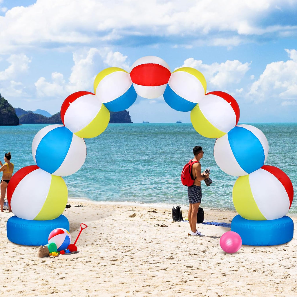 Rattanview Inflatable Beach Ball Arch 8 ft Summer Party Decoration