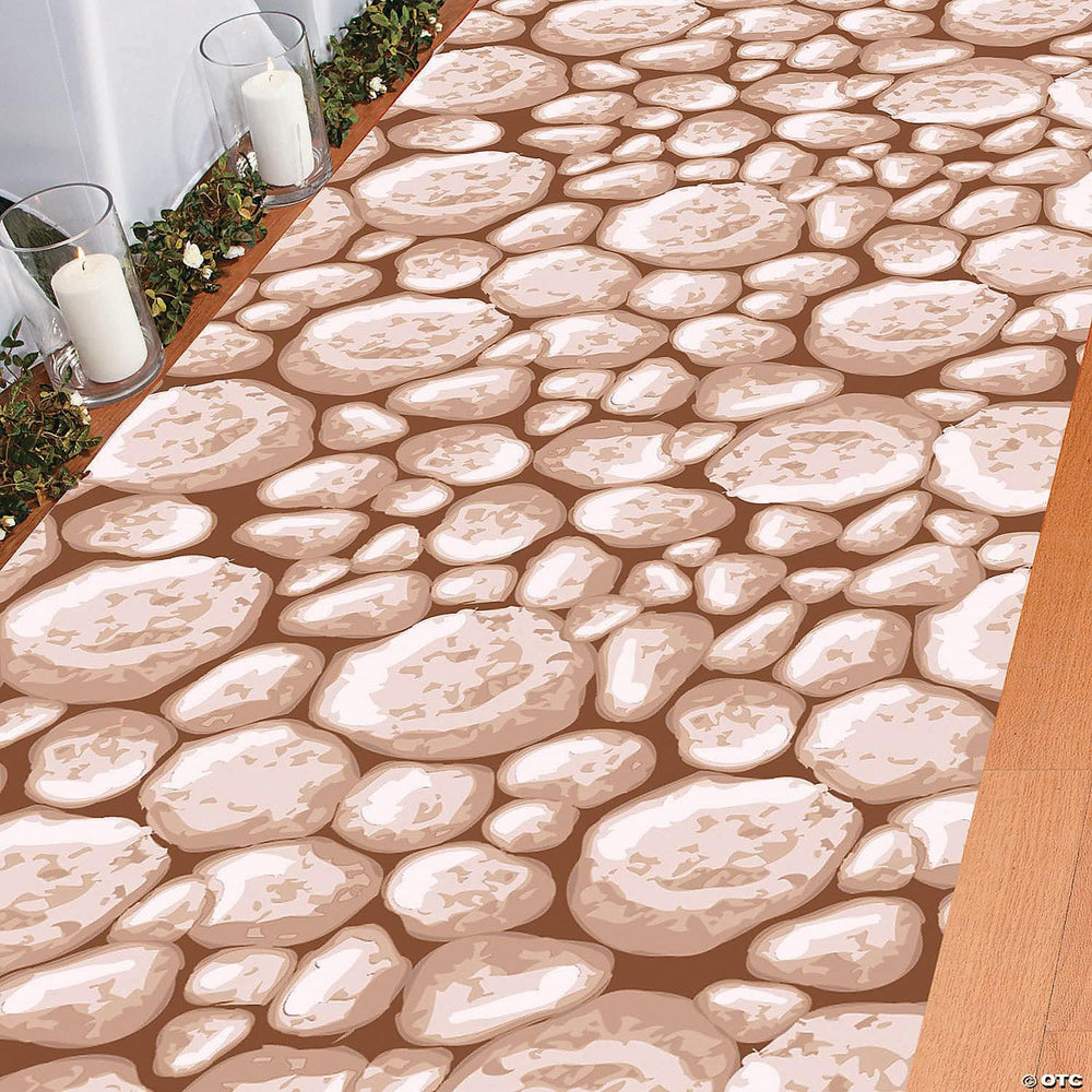Fun Express Plastic Cobblestone Aisle Runner, 3 ft x 100 ft
