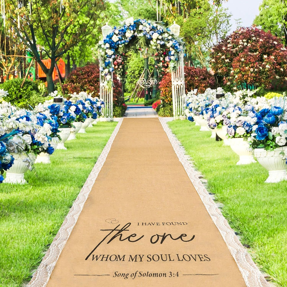 Tondiamo Burlap Aisle Runner 3.33 ft X 30 ft for Wedding Ceremony Outdoor