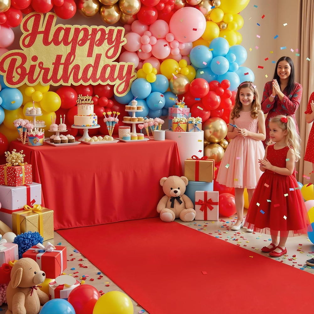 Extra Thick Red Carpet Runner for Party, 3ft x 15ft Red Runner Rug