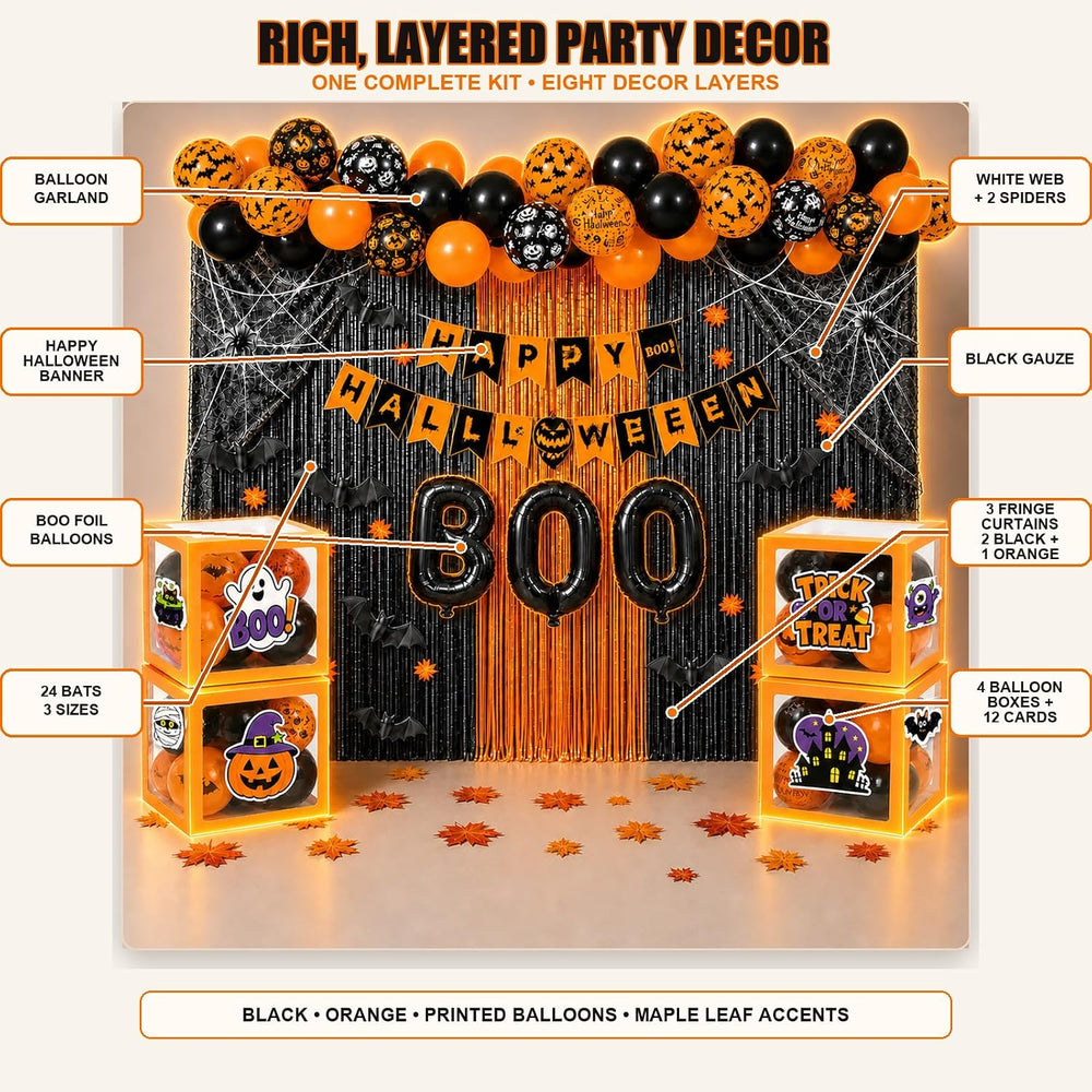 128 Pcs Halloween Party Decorations, Halloween Party Supplies - Balloon boxes...