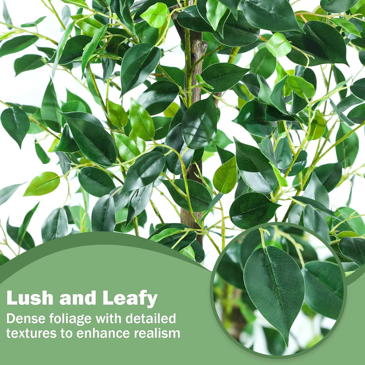 caxchiling artificial ficus tree 6ft, faux floor tree shown in use