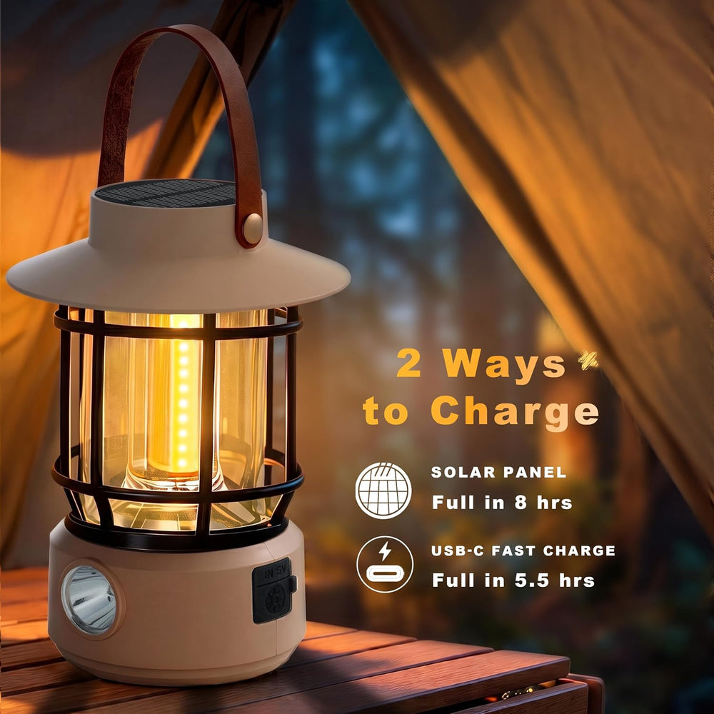 Solar Lanterns Outdoor Waterproof for Outages,Rechargeable Camping Lights
