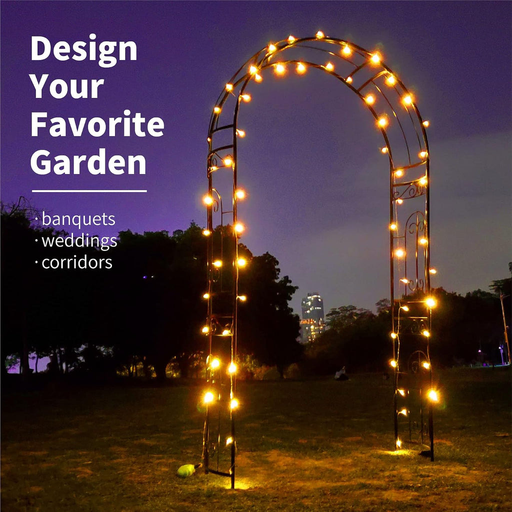Metal Garden Arbor, 95.3" H x 45" W Wedding Arch Trellis for Climbing Plants