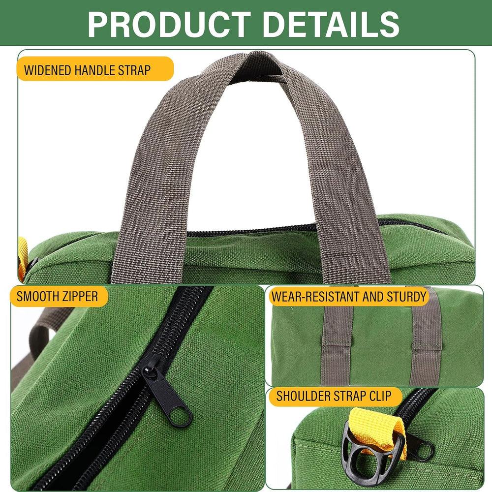 Shinylin 12 Pack 12" Small Tool Bags Bulk Heavy Duty Canvas Utility Bags