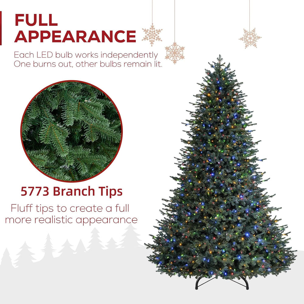Hykolity 7.5ft Premium Prelit Christmas Tree Extra Full 5773 Realistic Tips