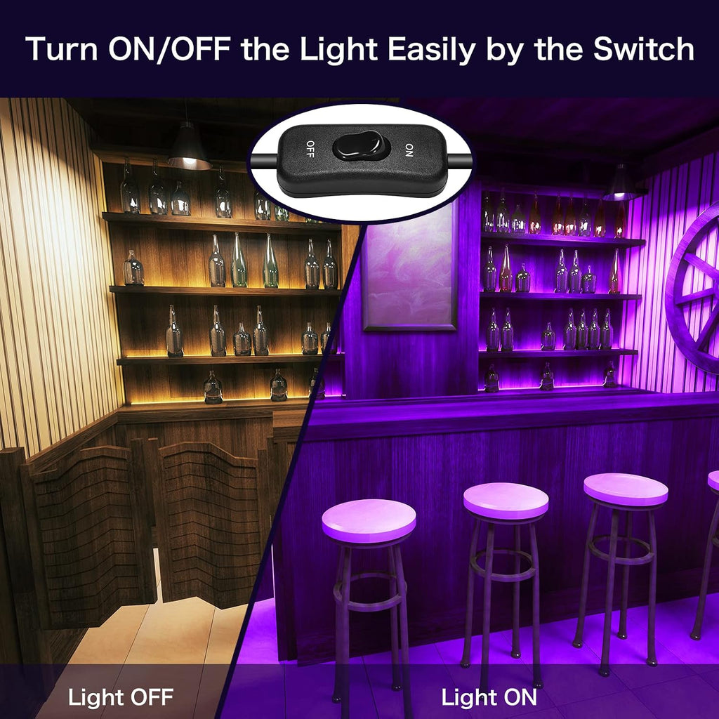 XYCN 4 Pack 150W LED Flood Black Lights,395nm to 405nm UV Outdoor Flood High Power Blacklight Light with Plug in, IP66 Waterproof Large Black Light Spotlight for Glow Party Large Space, Halloween