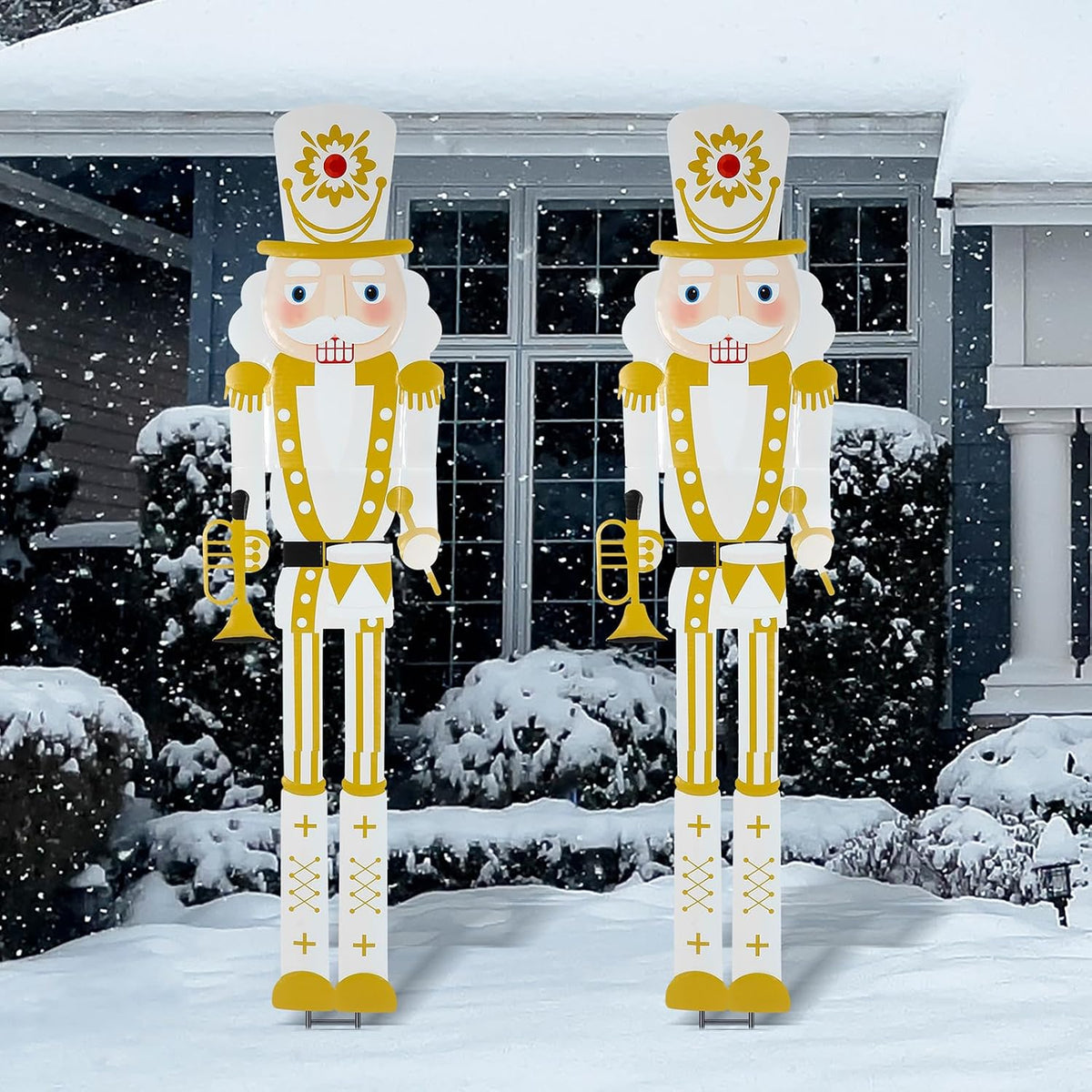 GlikCeil 2pcs 6ft Large Modern Christmas Nutcracker Outdoor Decoration