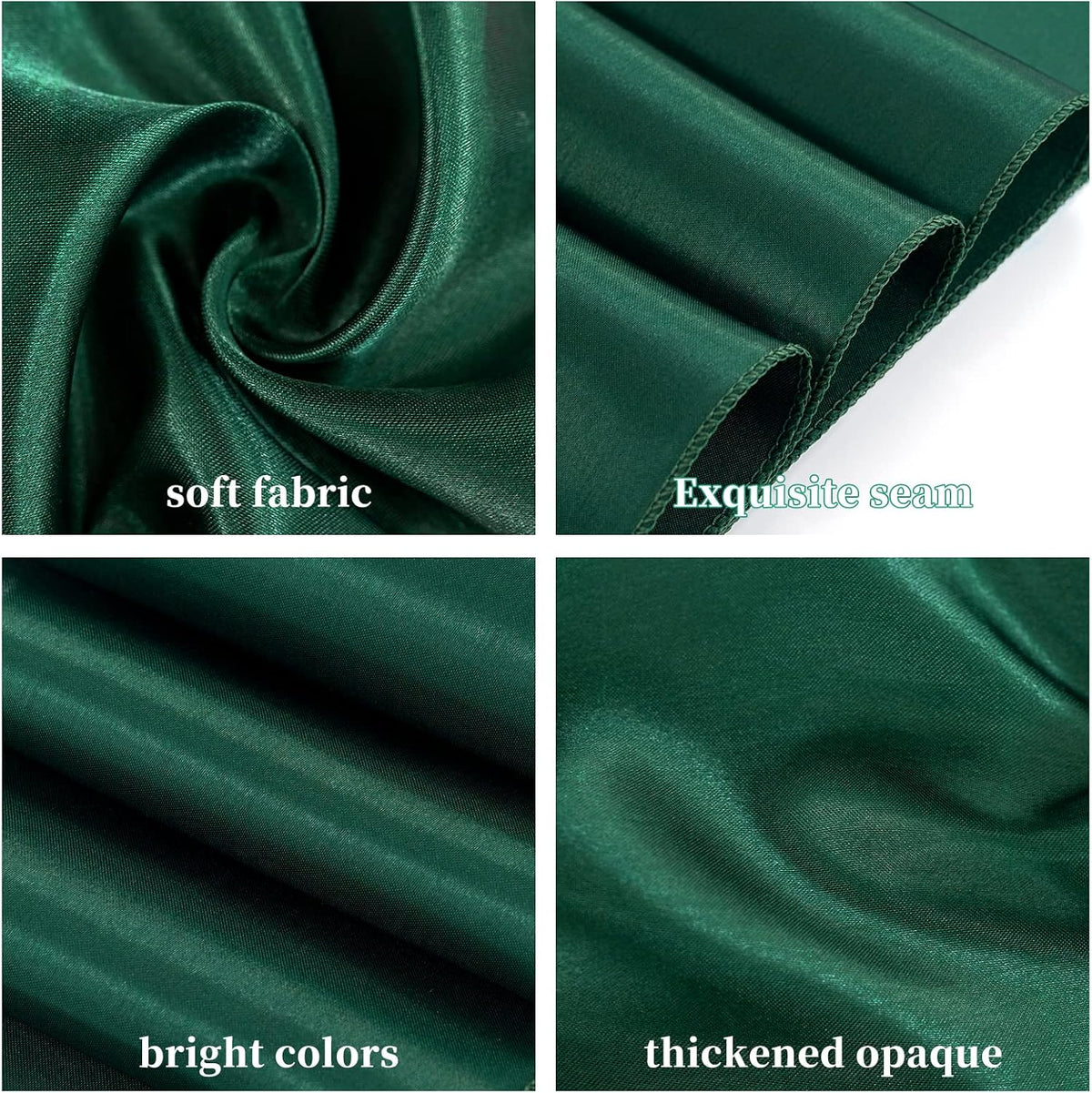 100 Pieces Emerald Green Satin Chair Sashes for Wedding Reception Party Hotel Home Kitchen Decoration-Emerald Green