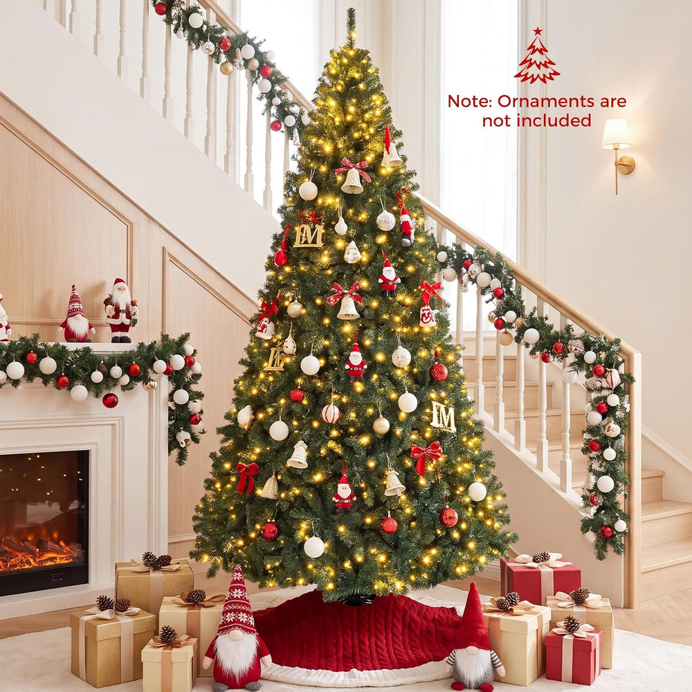 Goplus 9ft Pre-Lit Christmas Tree with 1000 Lights, 11 Light-Mode