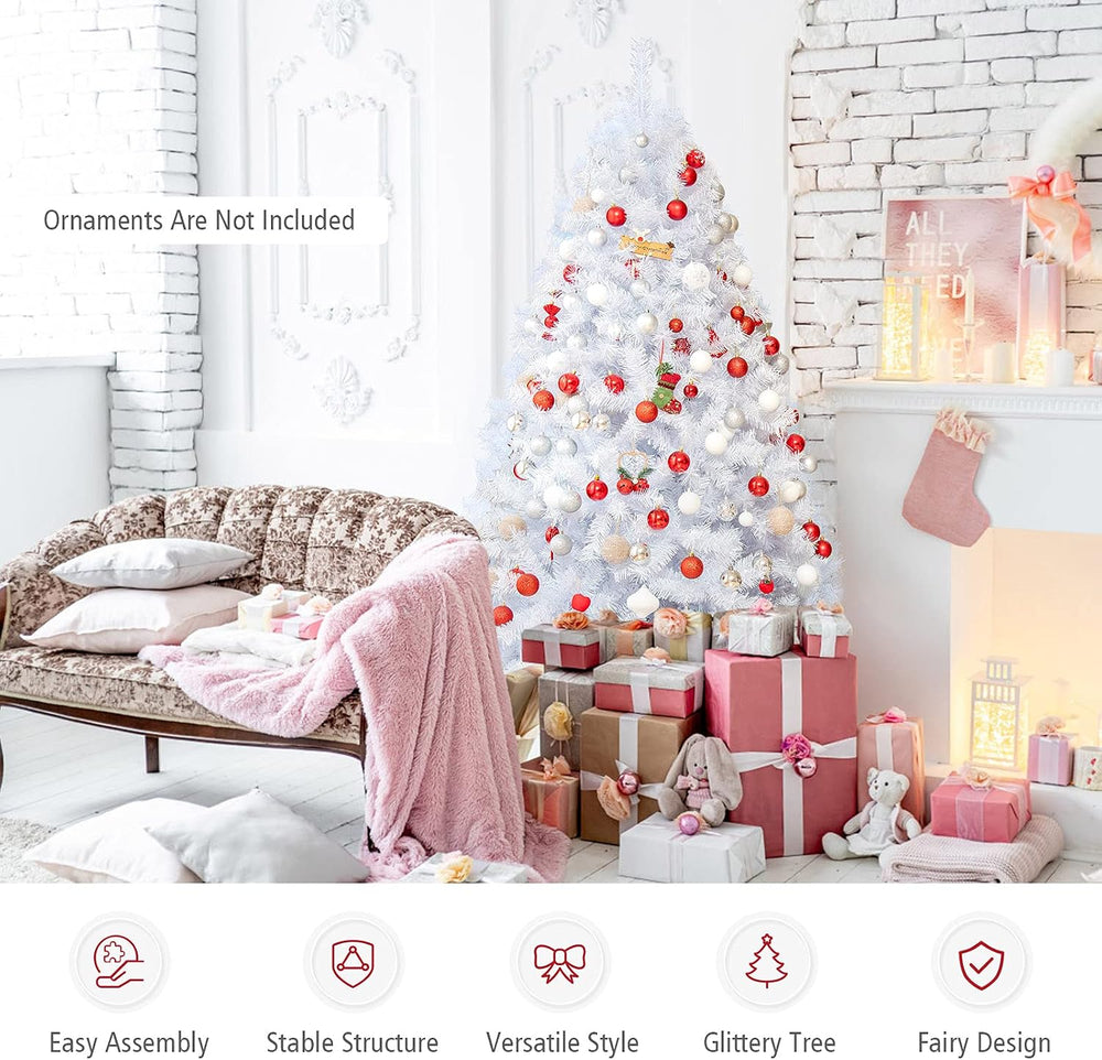 Happygrill 6FT White Christmas Tree Realistic Lush Xmas Tree with 792 PVC &am...