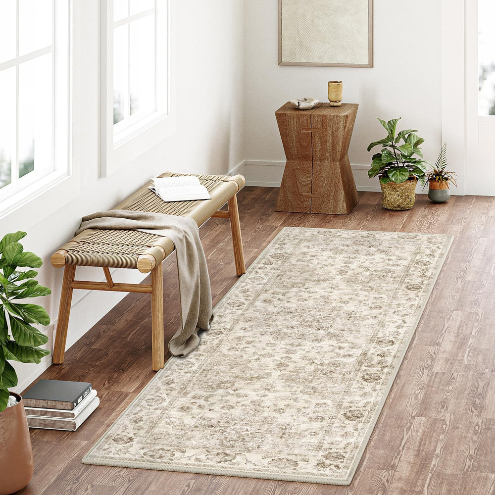 2x6 Beige Neutral Runner Rug