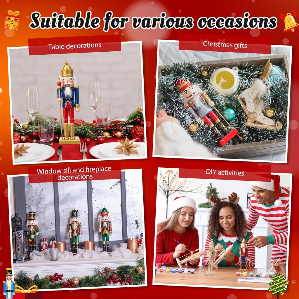 vercraft 9 set unfinished nutcracker wooden unpainted nutcrackers, package contents