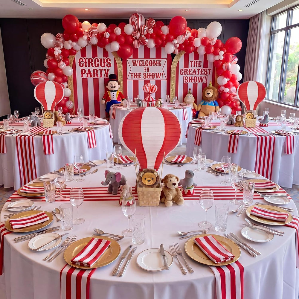Meooeck 8 Sets Red Hot Air Balloon Table Centerpieces Decor