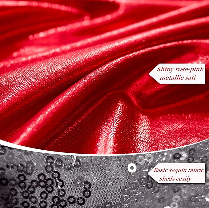 20ftx10ft Red Sequin Backdrop Curtain for Parties, Wrinkle Free Thick Glitter Sparkle Photo Backdrop Drapes 4 Panels 5x10FT Shimmer Back Drop Cloth for Wedding Birthday Photography Background