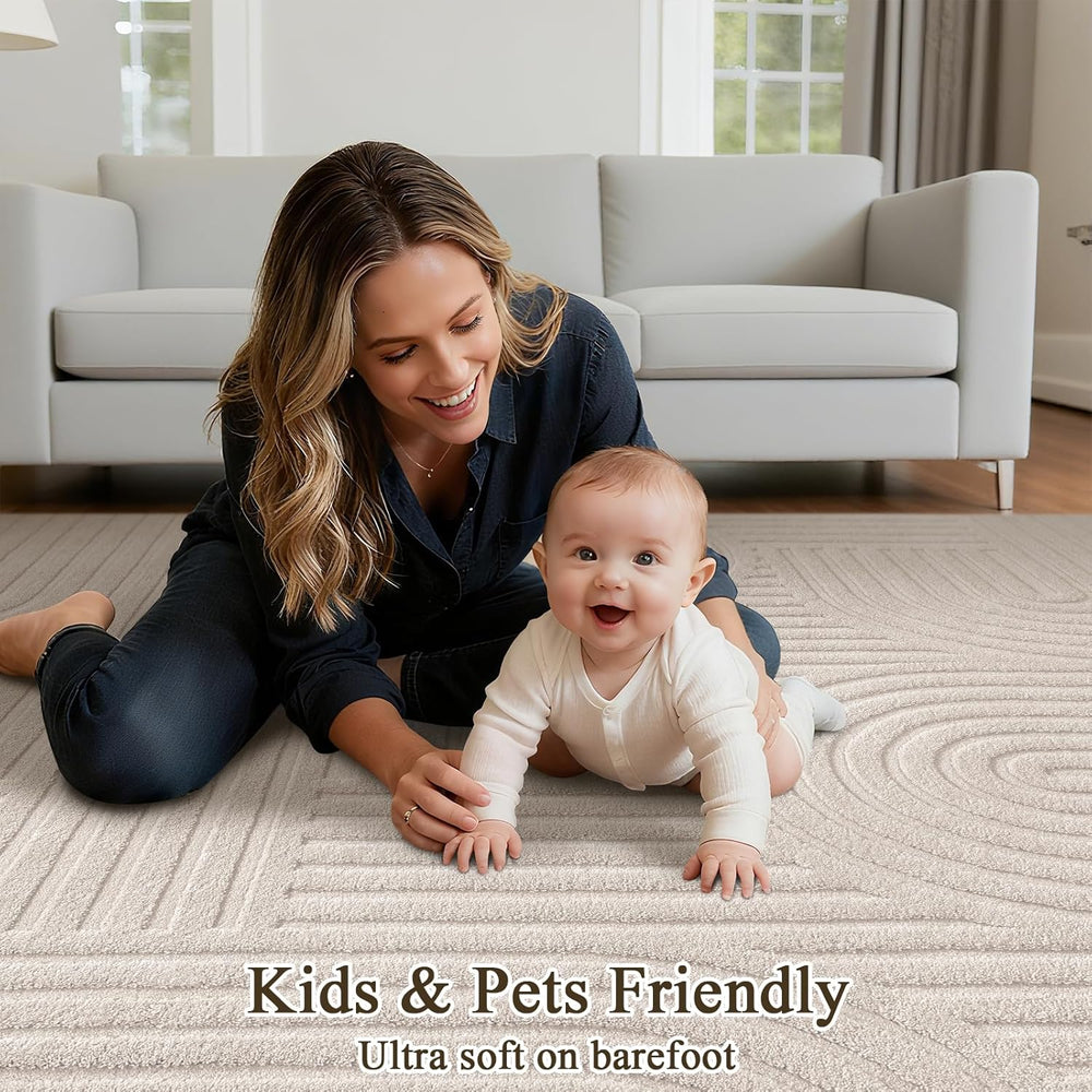 SHACOS Soft Cozy Fluffy Arch Pattern High Low Pile Runner Rugs 2'x6' ...
