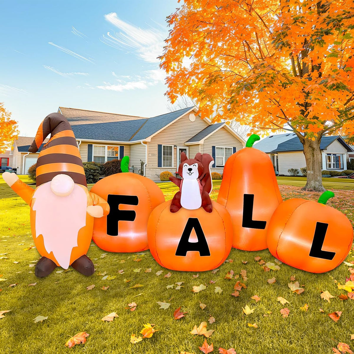 7ft fall inflatables outdoor decorations blow up pumpkin showing dimensions