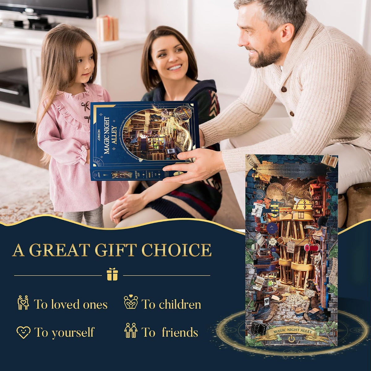 Book Nook Magic Night Alley DIY Miniature House Kit for Adults