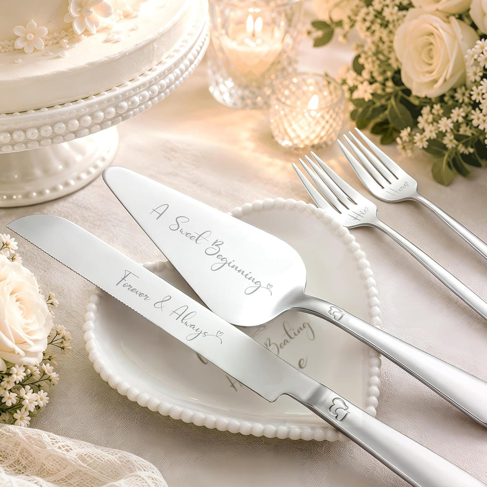 5-Pc Wedding Cake Cutting Set, Cake Knife Server Set