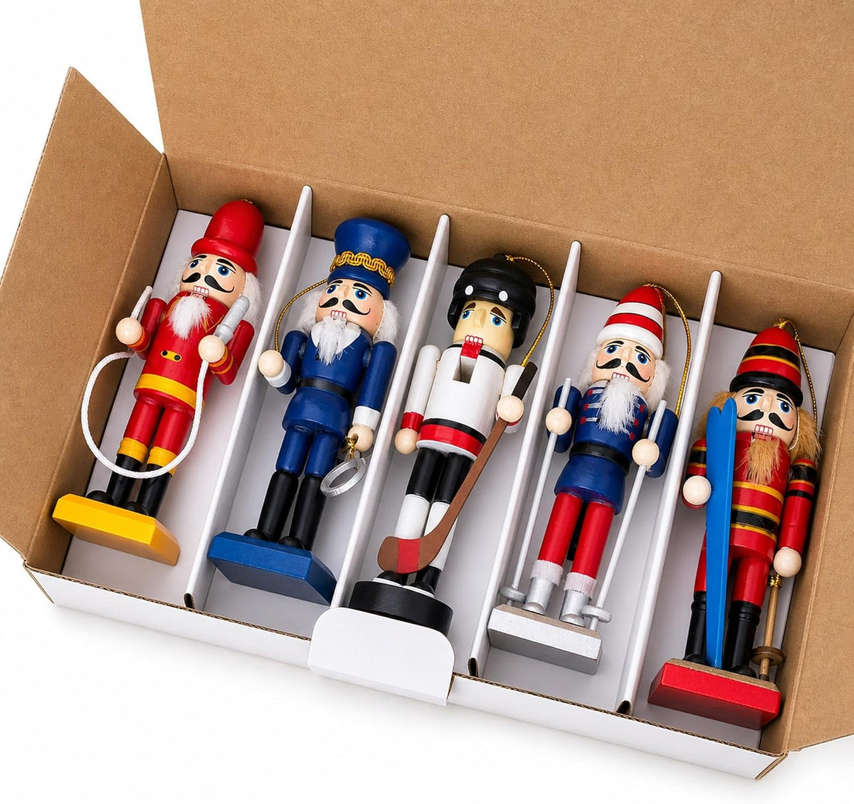 bestpysanky nutcracker ornament set of 5 wooden christmas, package contents