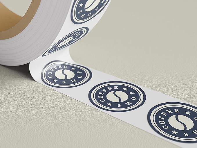 Custom Stickers Label Rolls, Build Your Own Stickers/Labels Any Design Premium Gloss BOPP Custom Sticker, Personalized Stickers for Business Logo, Custom Printed Sticker Labels 50+ (2.5 Inch Circle)