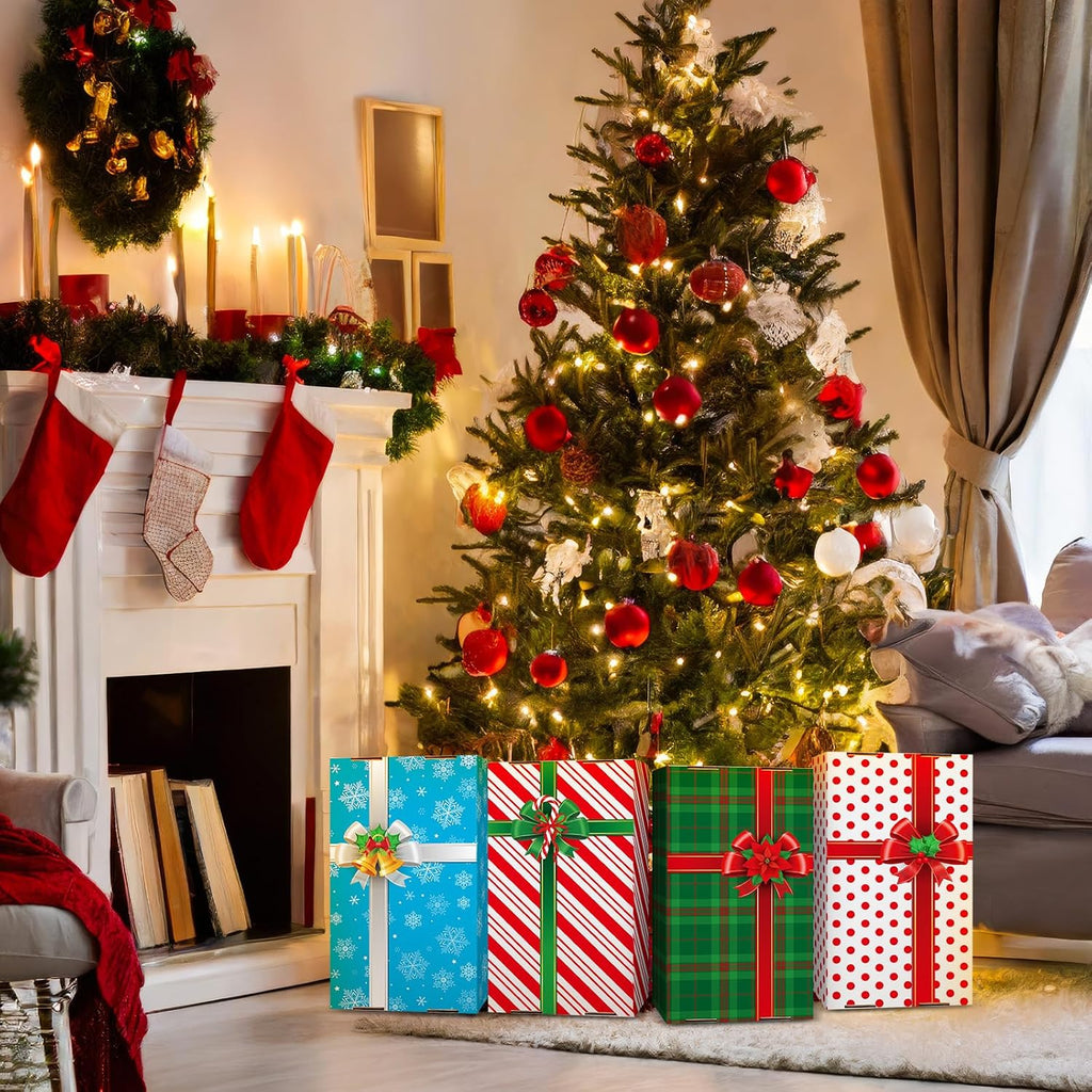 eersida 24 pack large christmas gift boxes with showing dimensions