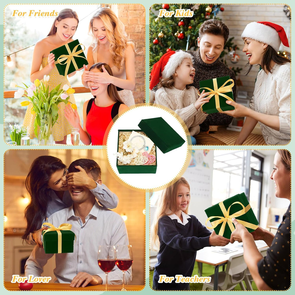 Fulmoon 8 Pcs Christmas Nesting Gift Boxes with Lids, Green