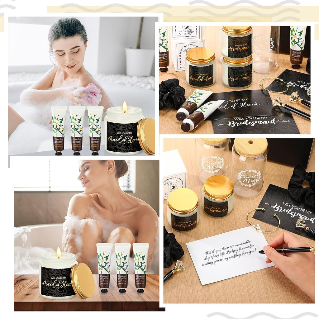 Teenyyou 60 Pcs Bridesmaid Proposal Gift Set with Box, Black