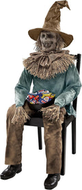 Spirit Halloween 4 Ft 6 In Scary Sitting Scarecrow Animatronic, Multicolor