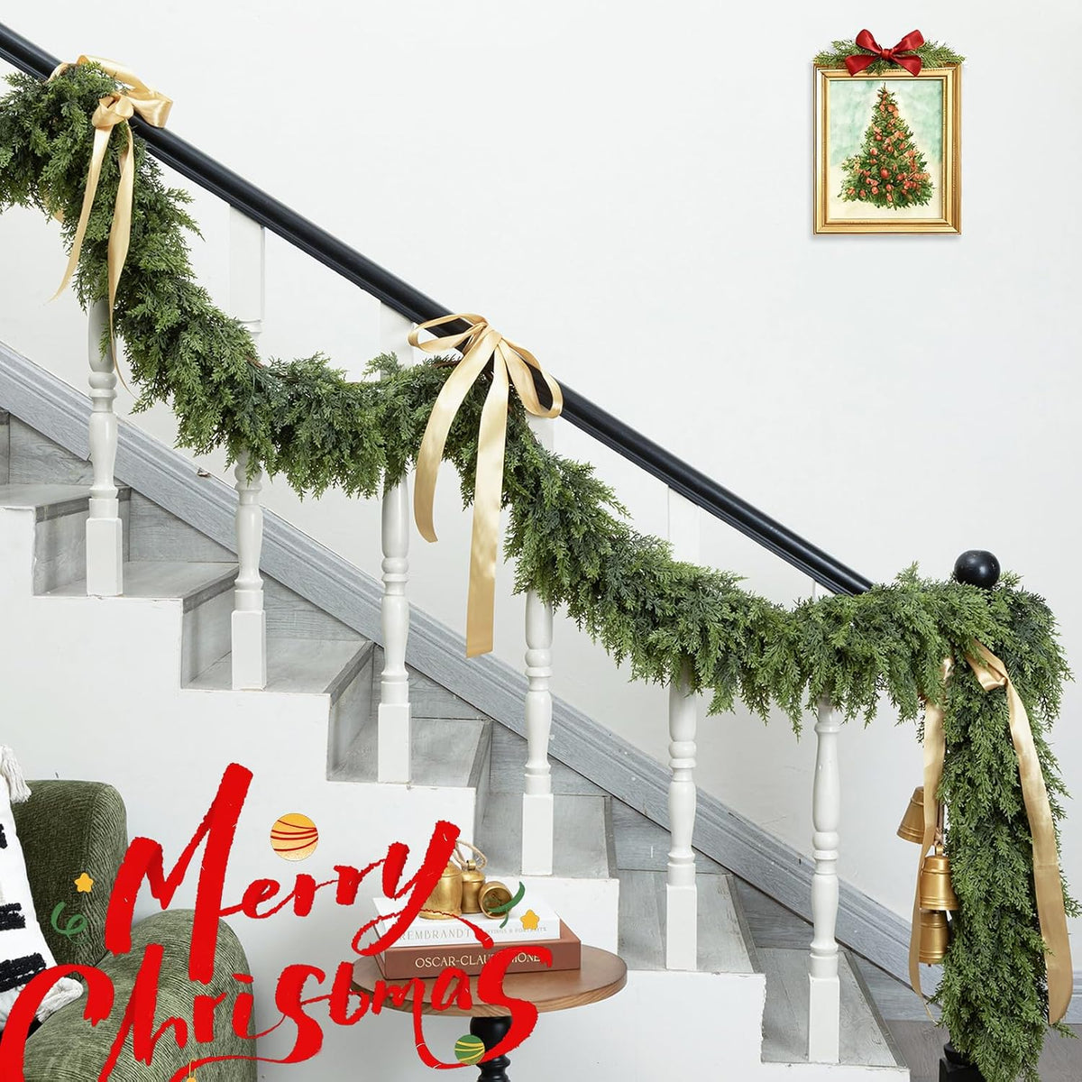 Giauma 9FT Double Fullness Artificial Christmas Cedar Garland 280 Branches