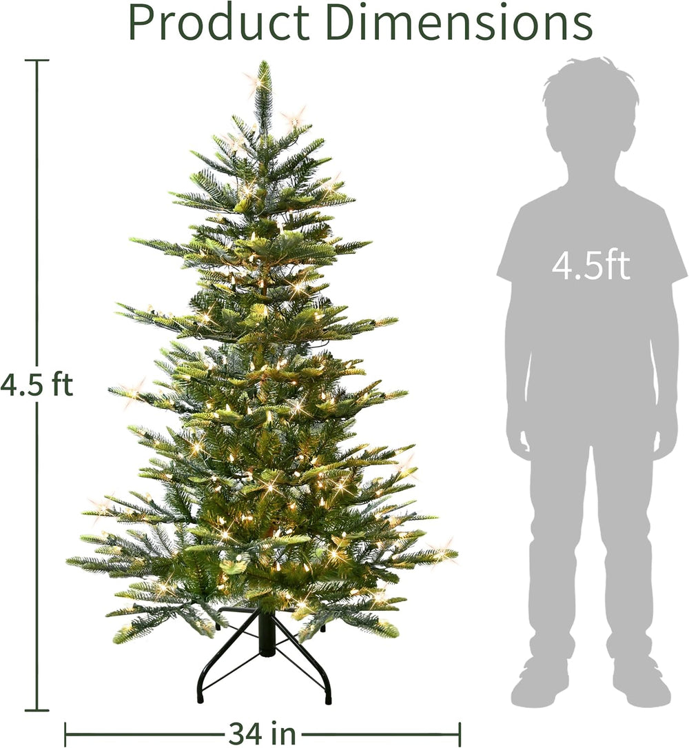 Puleo International 4.5ft Pre-Lit Aspen Fir Artificial Christmas Tree