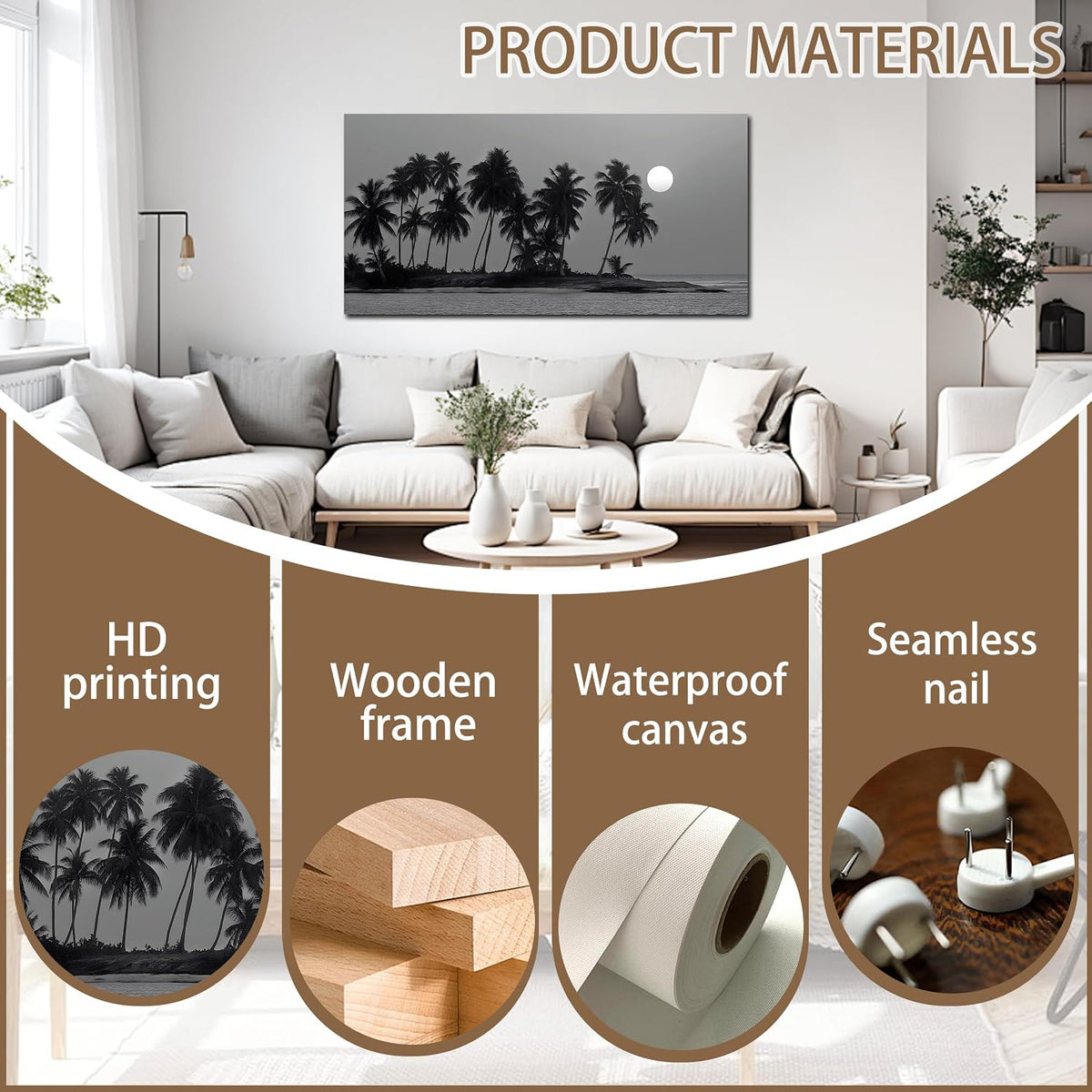 black and white wall art coastal landscape ocean on a desk or shelf