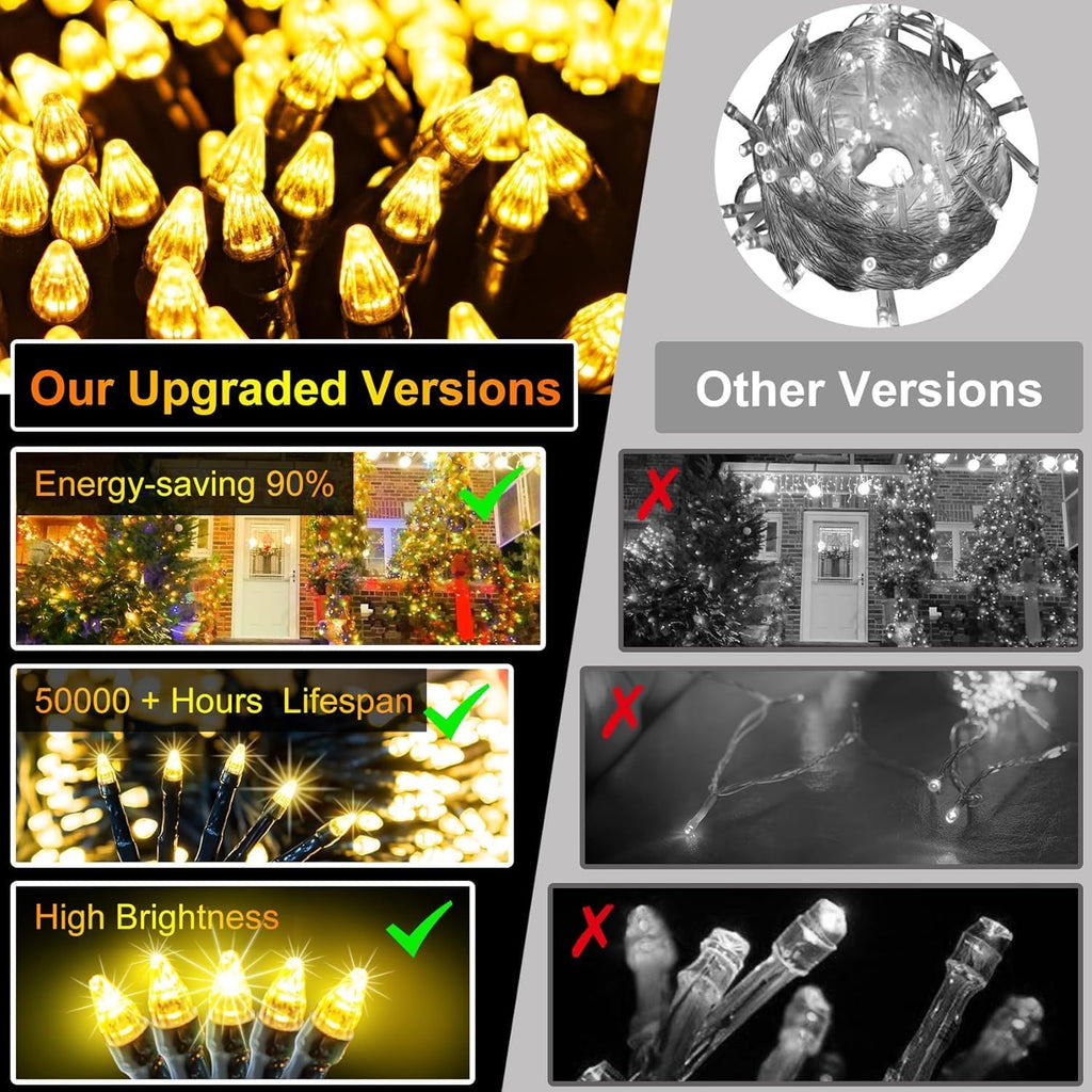 750 led 240ft christmas string lights outdoor, 12 on a desk or shelf