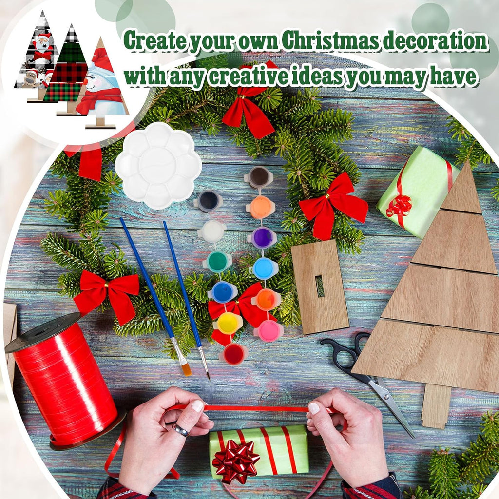 soaoo 8 pcs wood christmas trees 11.81 x on a desk or shelf