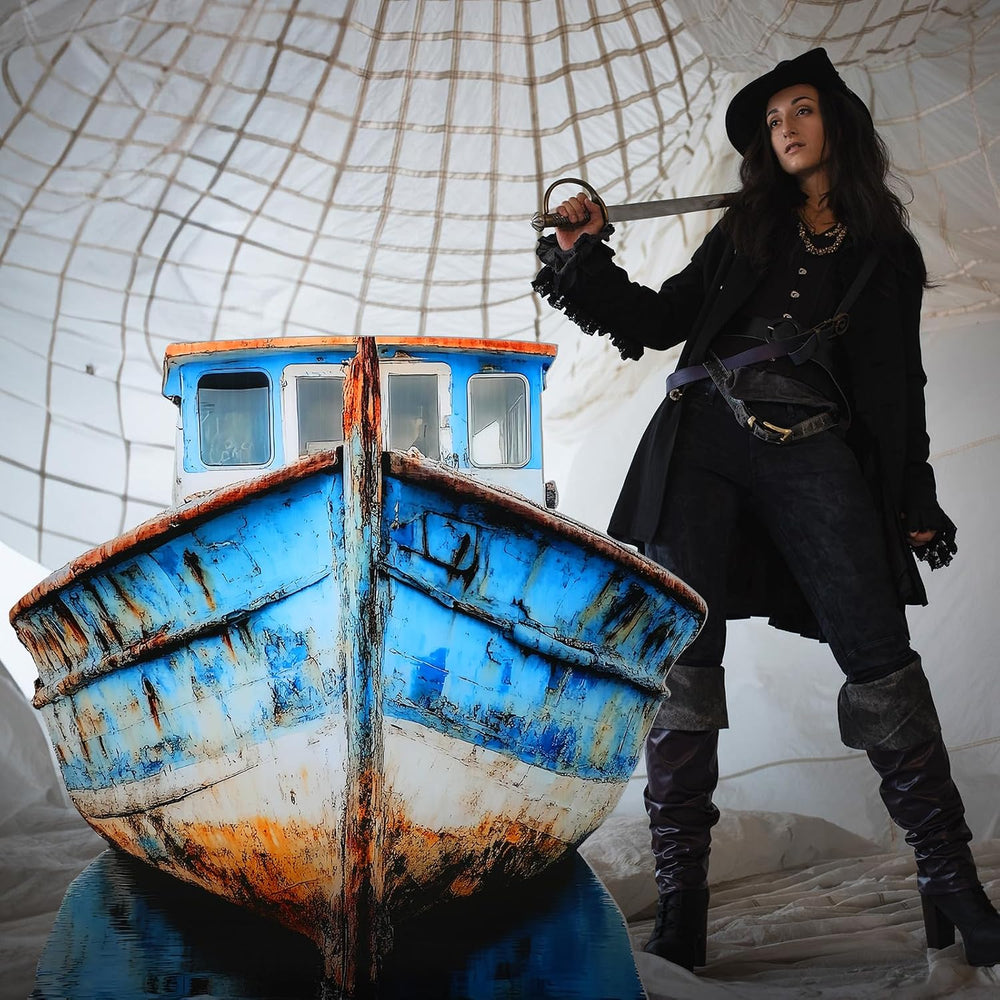Beeveer 4ft 3D Old Pirate Fishing Boat Cardboard Stand-up Cutout