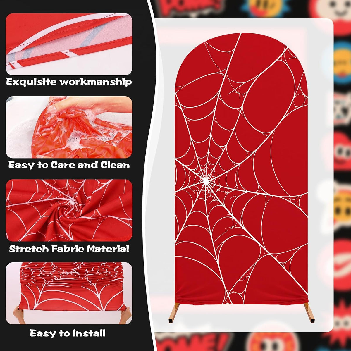 137 Pcs Spider Web Theme Party Decoration Kit for Birthday Party