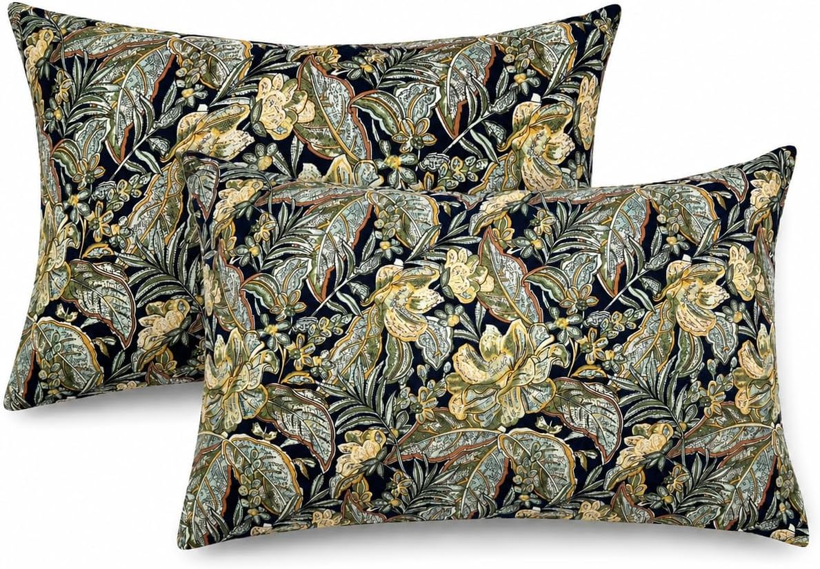 Pack of 2 Patio Lumbar Pillows 12"x20"