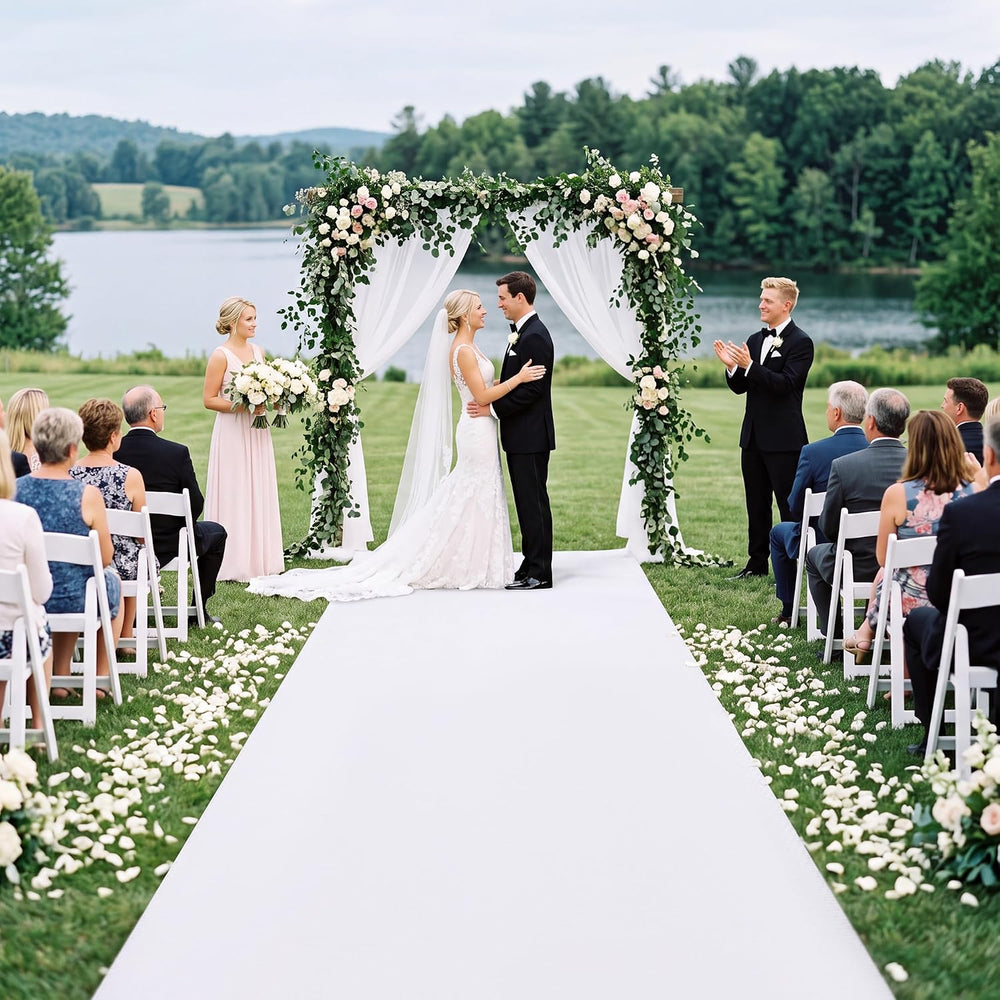 HOMBYS 260GSM Heavyweight White Aisle Runner for Wedding Ceremony, 2' x 1...