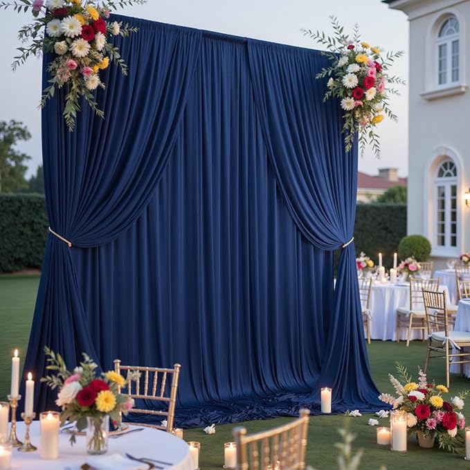 20ftx10ft Navy Blue Backdrop Curtains for Party Background, Wrinkle Free Navy Photo Curtains Backdrop Drapes 4 Panels Back Drop Cloth for Wedding Birthday Photography Baby Shower Decor